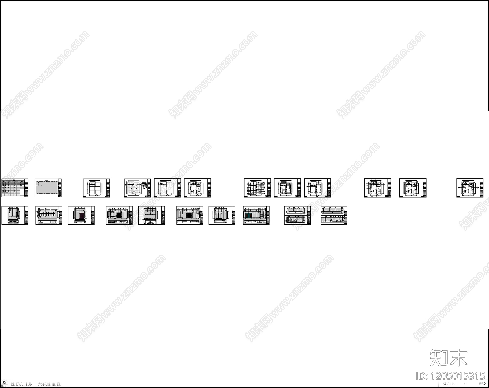 新中式禅意独立办公室cad施工图下载【ID:1205015315】