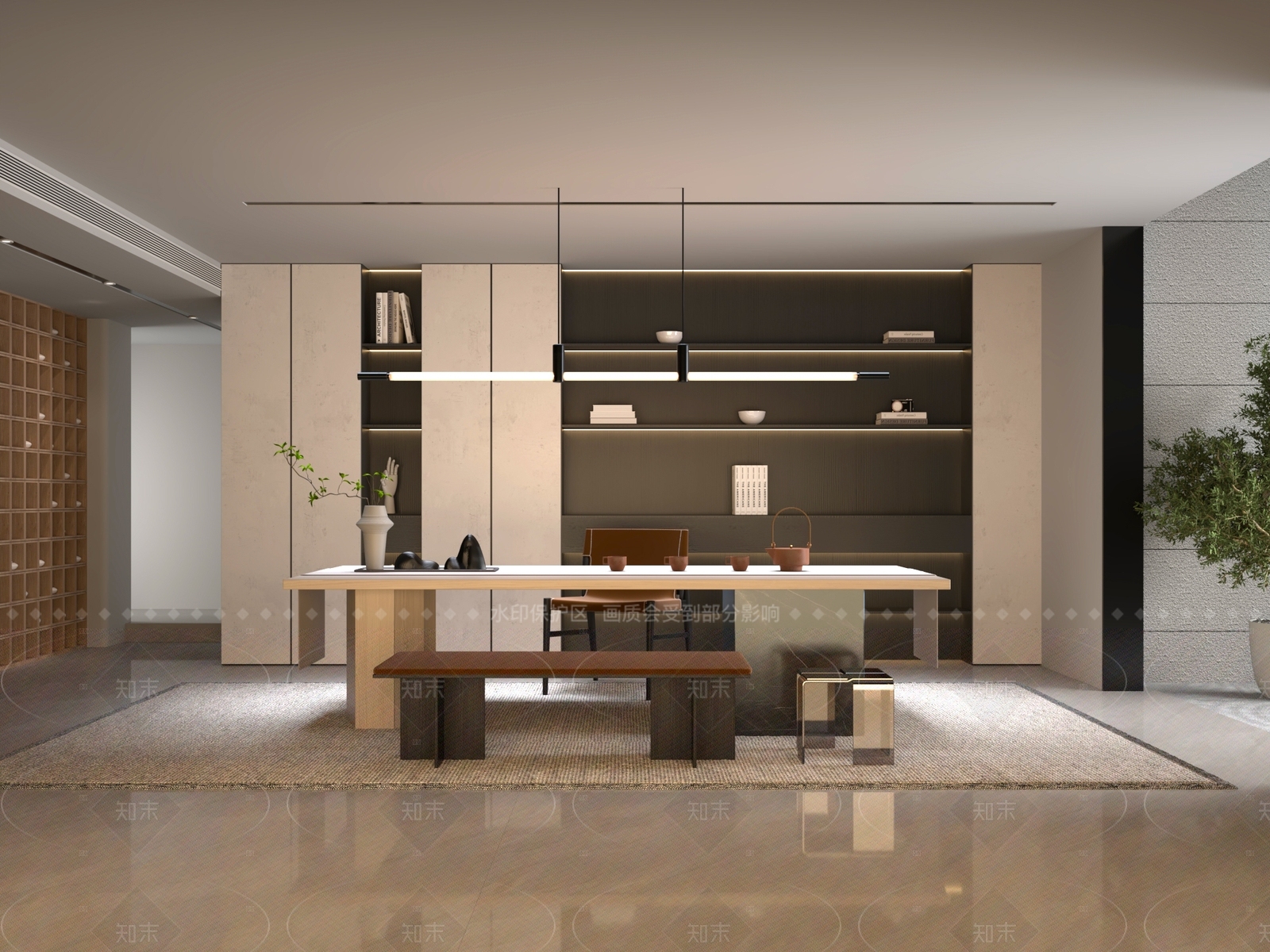 新中式中式茶桌椅3D模型下载【ID:1205016366】