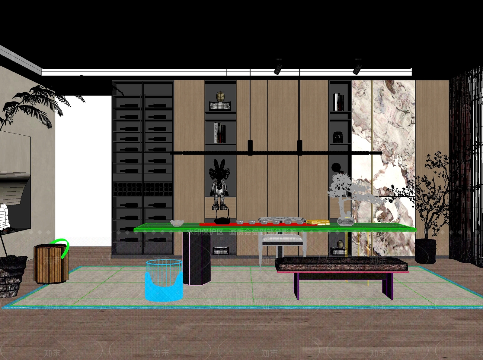 新中式中式茶桌椅3D模型下载【ID:1205016615】
