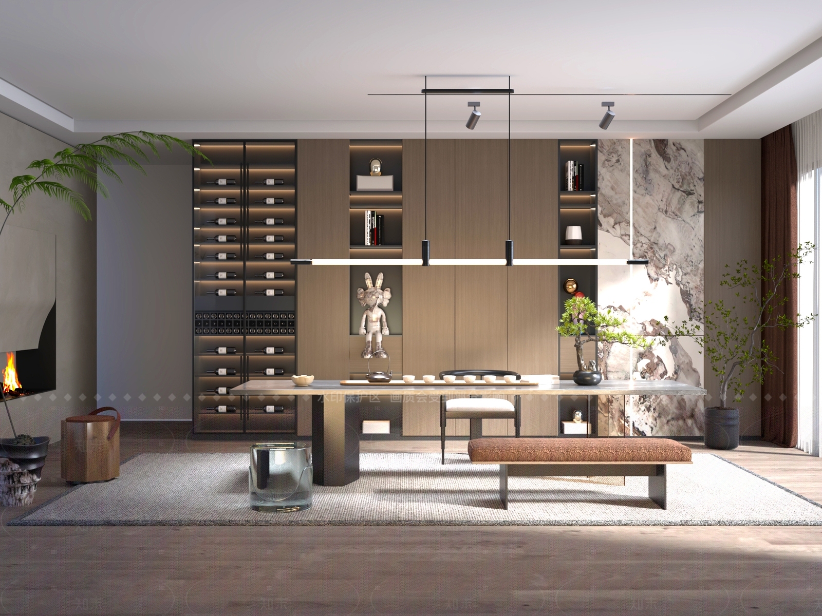 新中式中式茶桌椅3D模型下载【ID:1205016615】