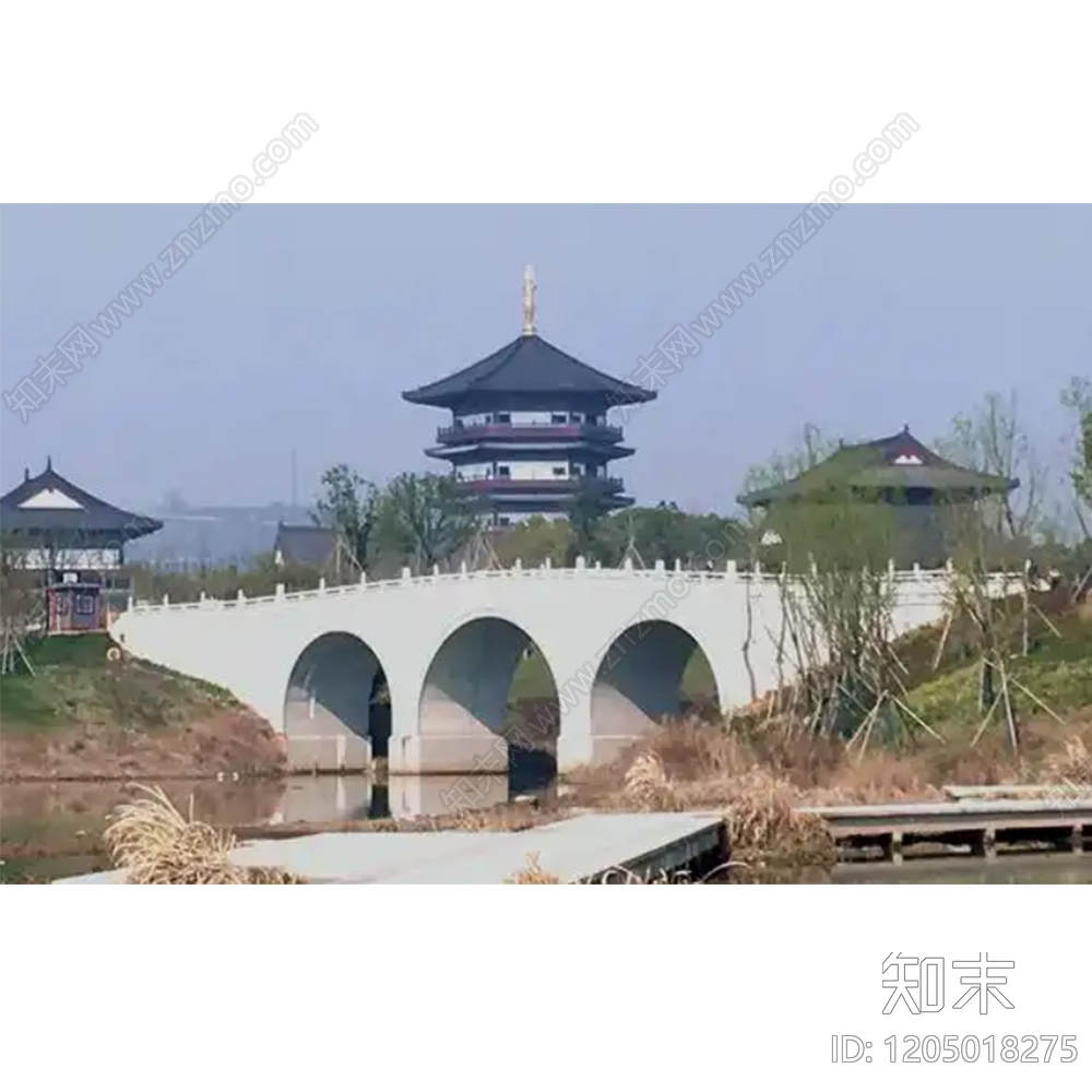 现代中式景观桥施工图下载【ID:1205018275】