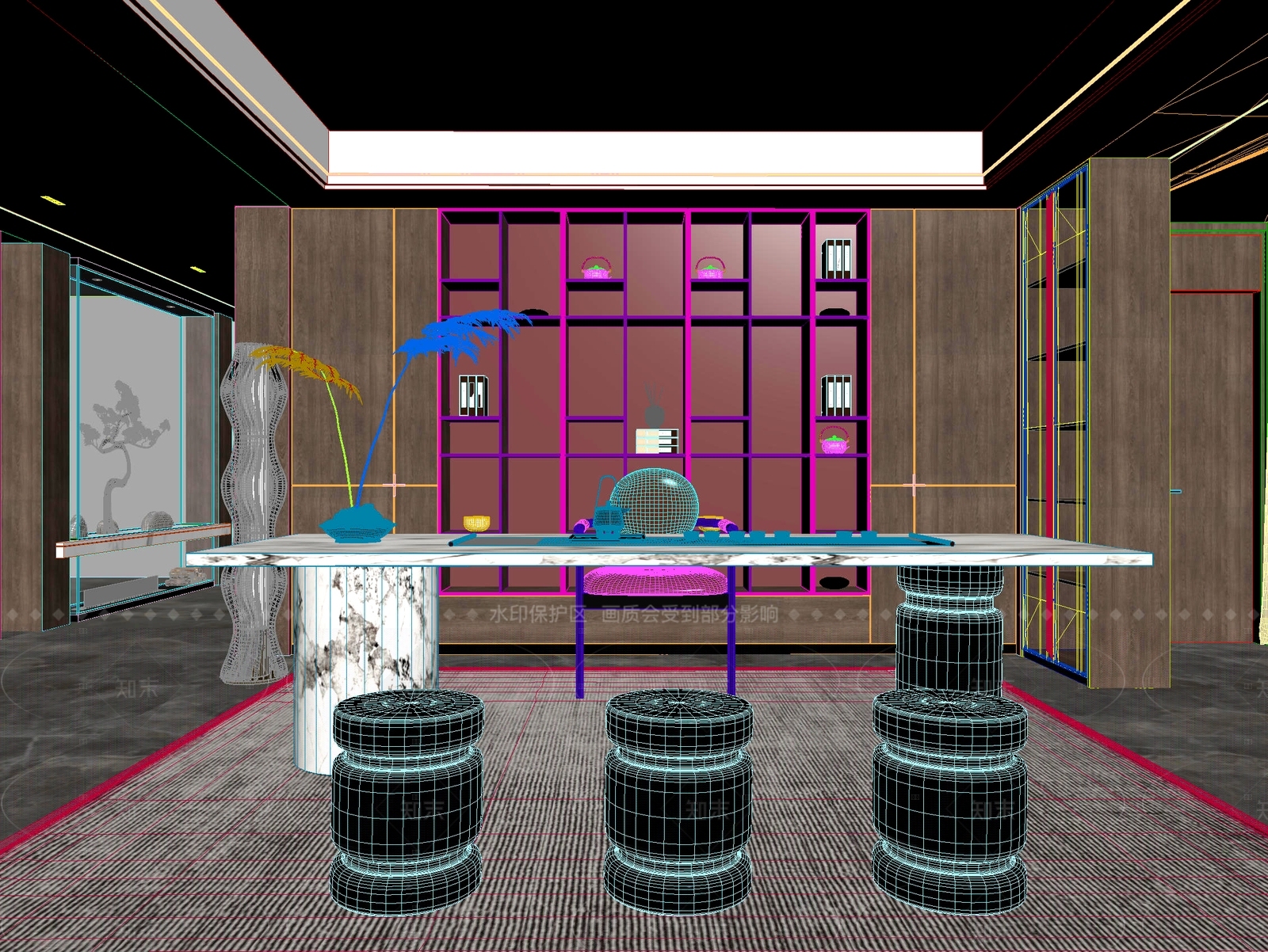 新中式中式茶桌椅3D模型下载【ID:1205020262】