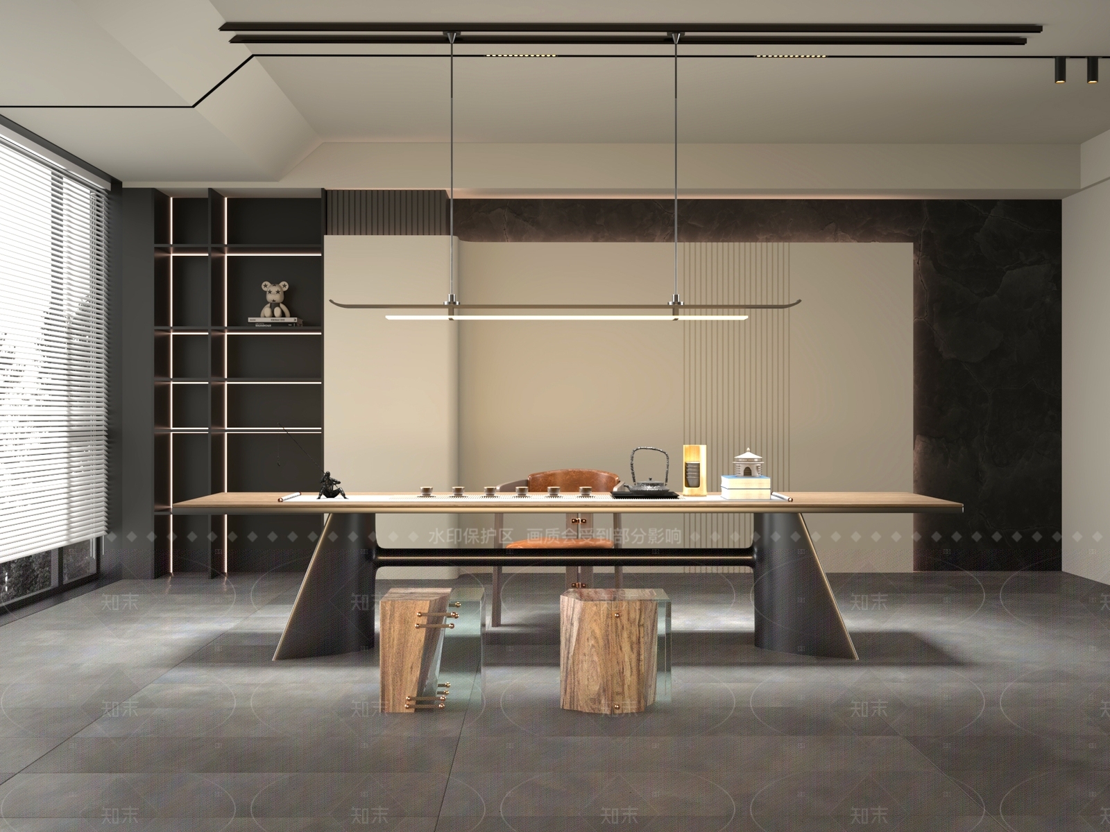 新中式中式茶桌椅3D模型下载【ID:1205021198】