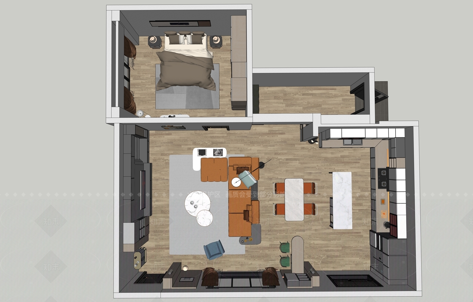 现代公寓SU模型下载【ID:1205021960】