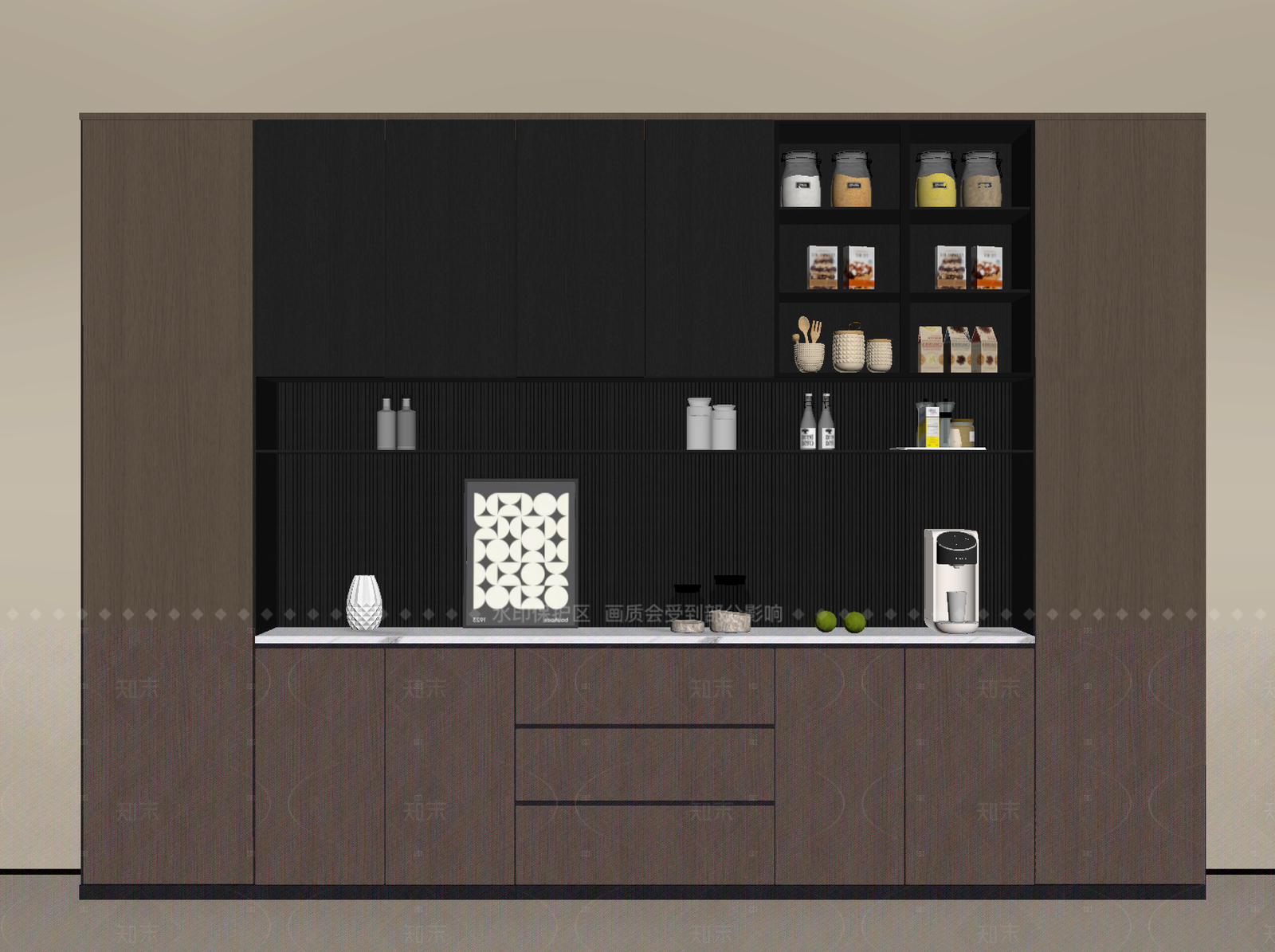 现代意式酒柜SU模型下载【ID:1205023866】