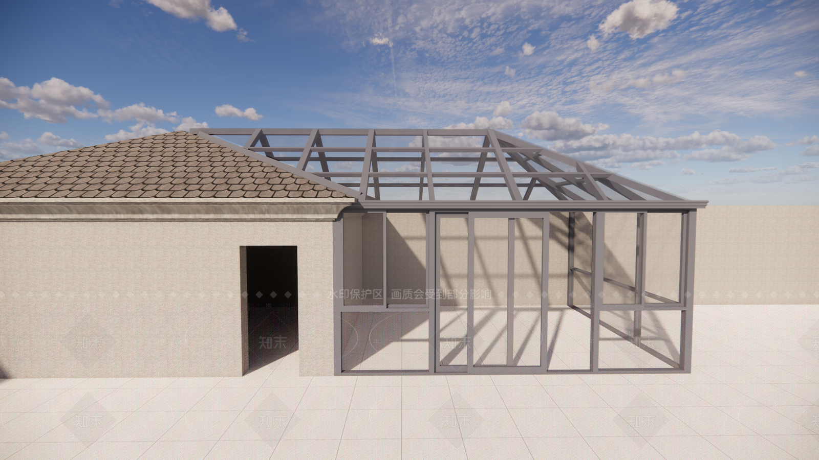 现代欧式廊架SU模型下载【ID:1205024484】