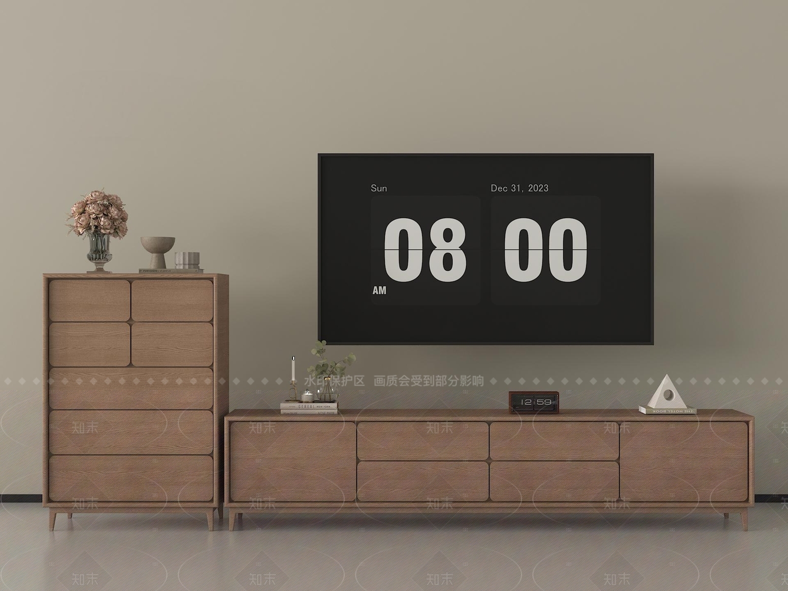 现代电视柜3D模型下载【ID:1206744130】