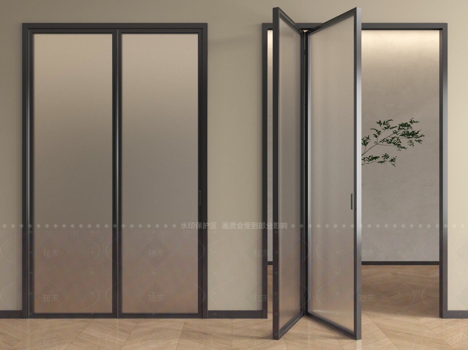 现代折叠门SU模型下载【ID:1205024920】