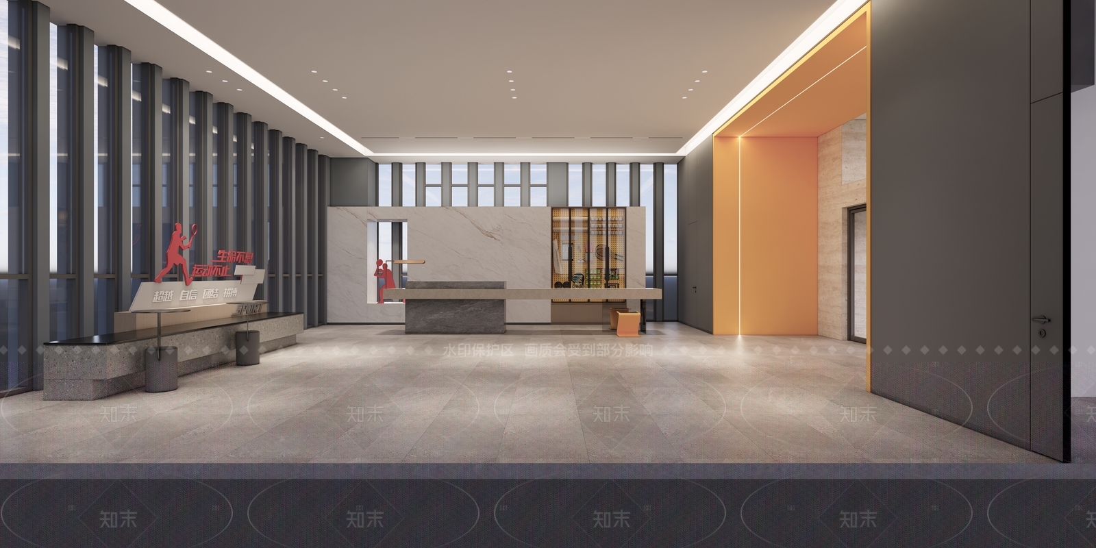 现代办公大堂SU模型下载【ID:1205027029】