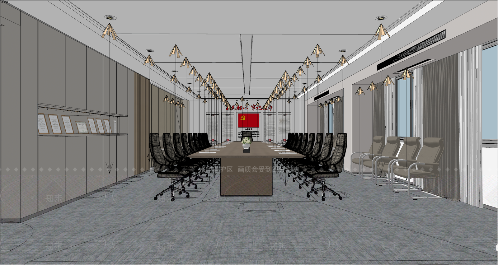 现代会议室SU模型下载【ID:1205027843】