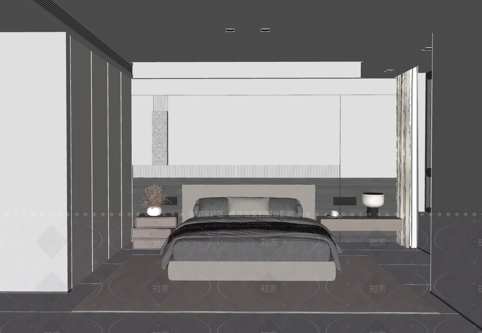 现代家居卧室SU模型下载【ID:1205028534】