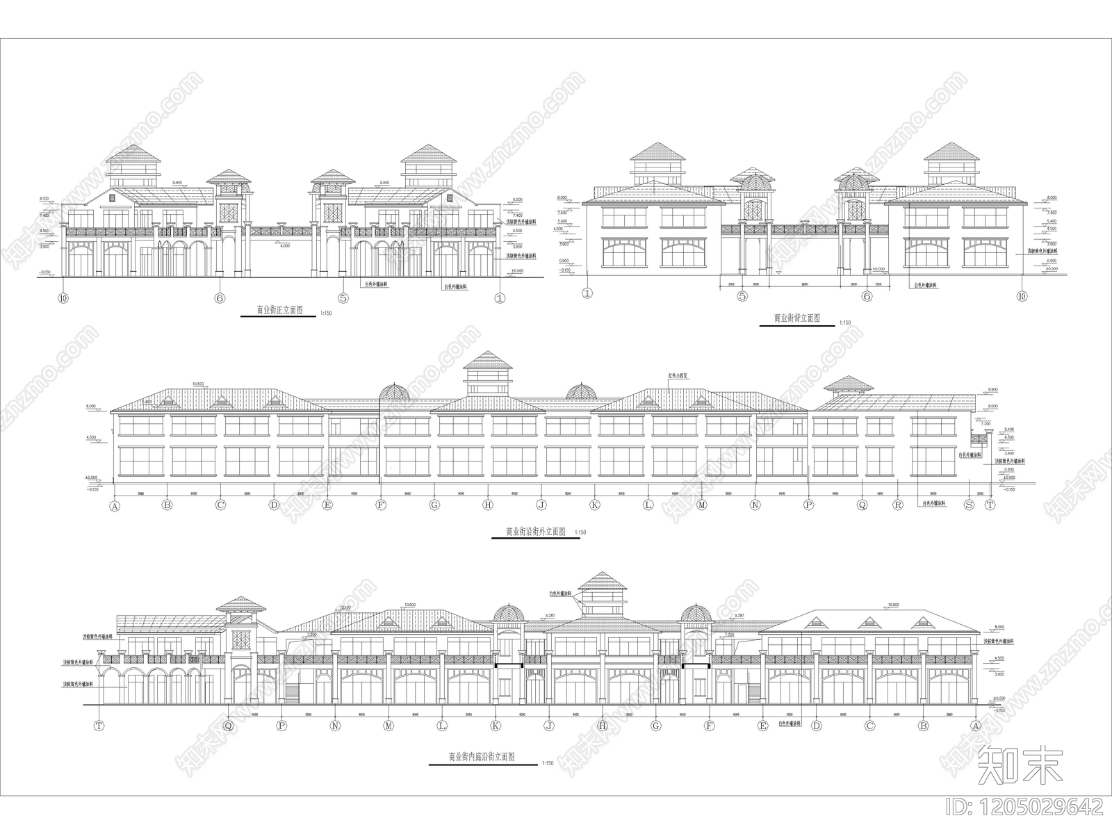 25套商业街步行街购物广场建筑规划CAD施工图cad施工图下载【ID:1205029642】