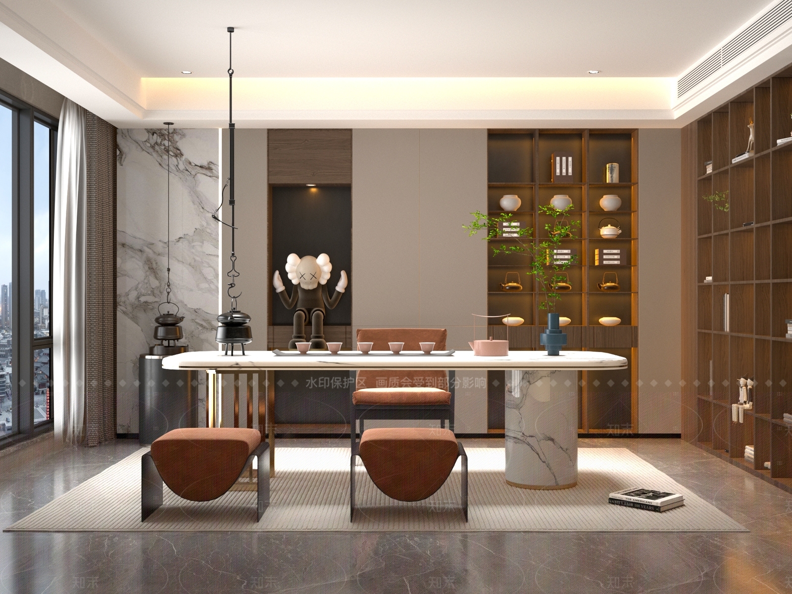 新中式中式茶桌椅3D模型下载【ID:1205030774】