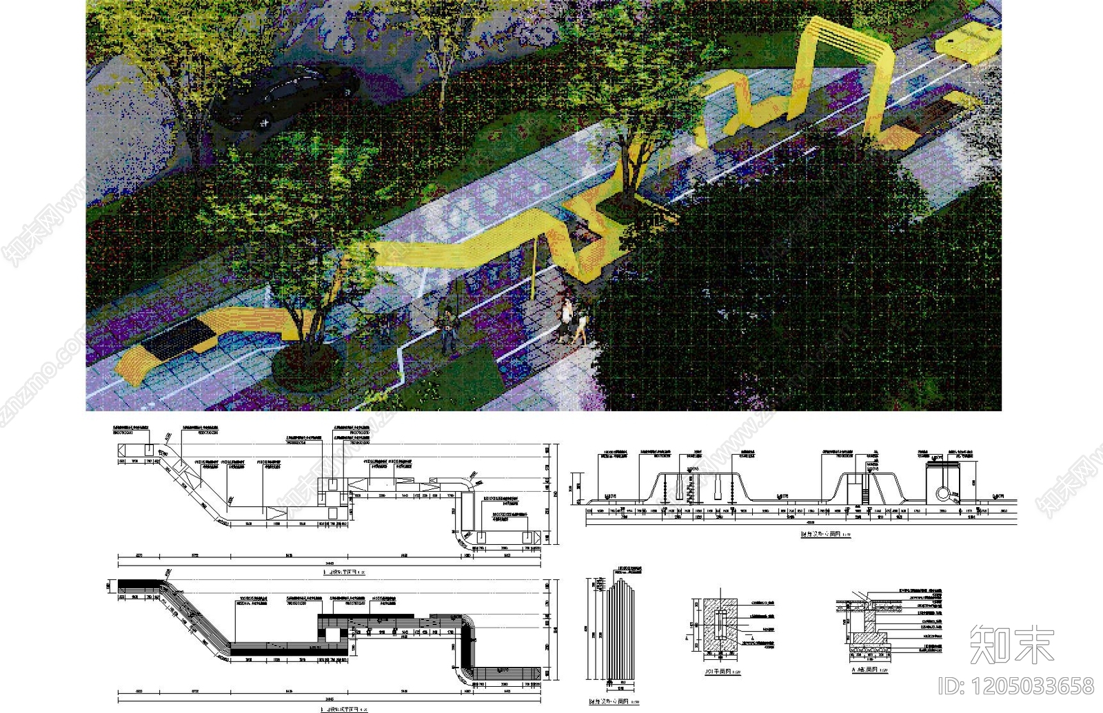 现代综合景观小品施工图下载【ID:1205033658】