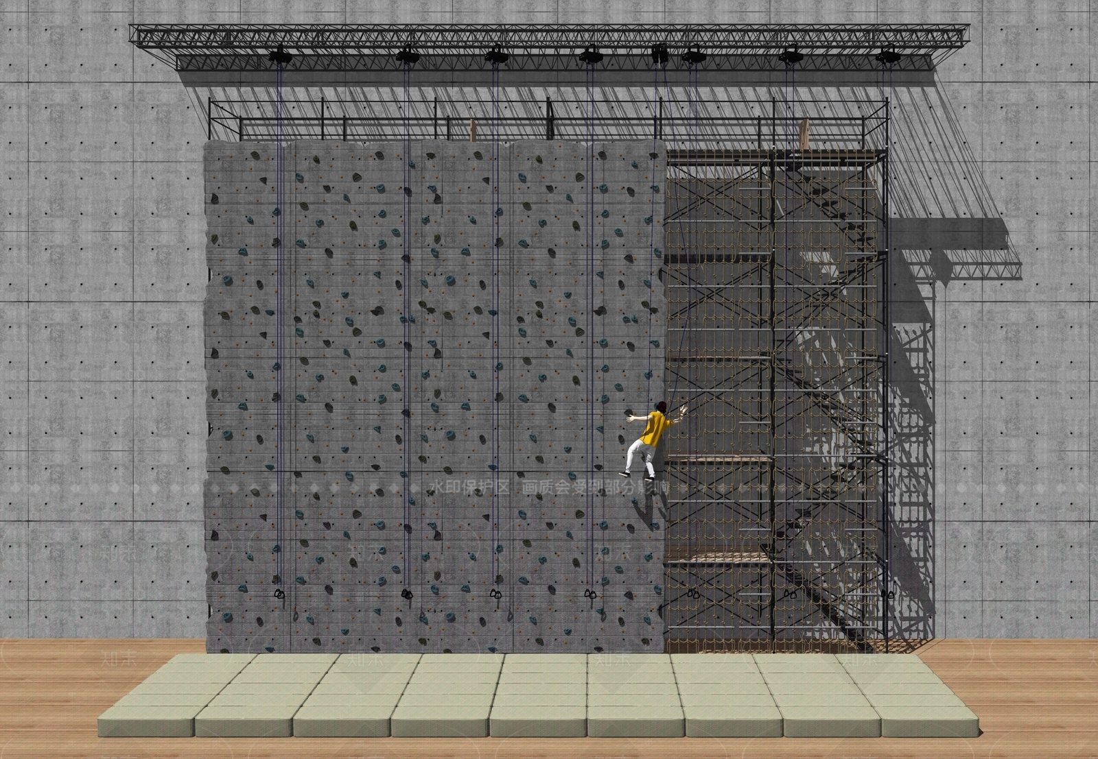 攀岩墙SU模型下载【ID:1205035025】