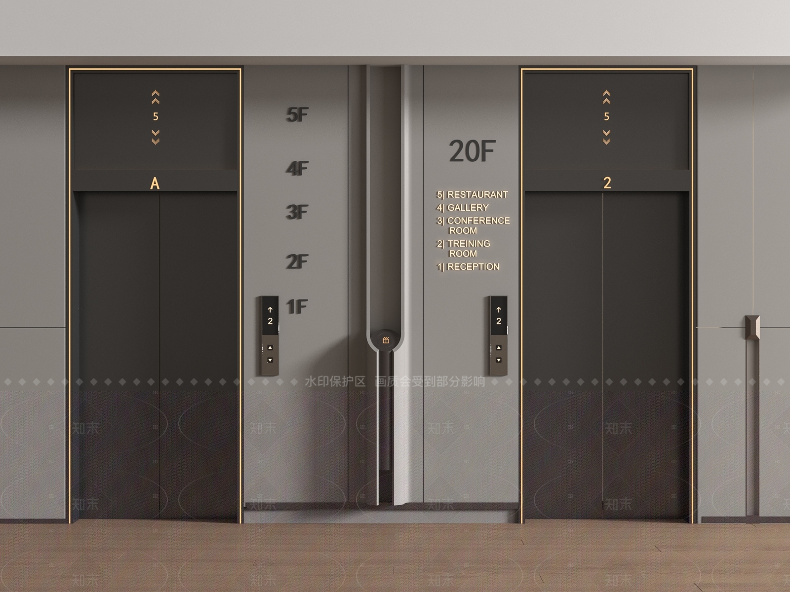 轻奢现代电梯3D模型下载【ID:1205036433】