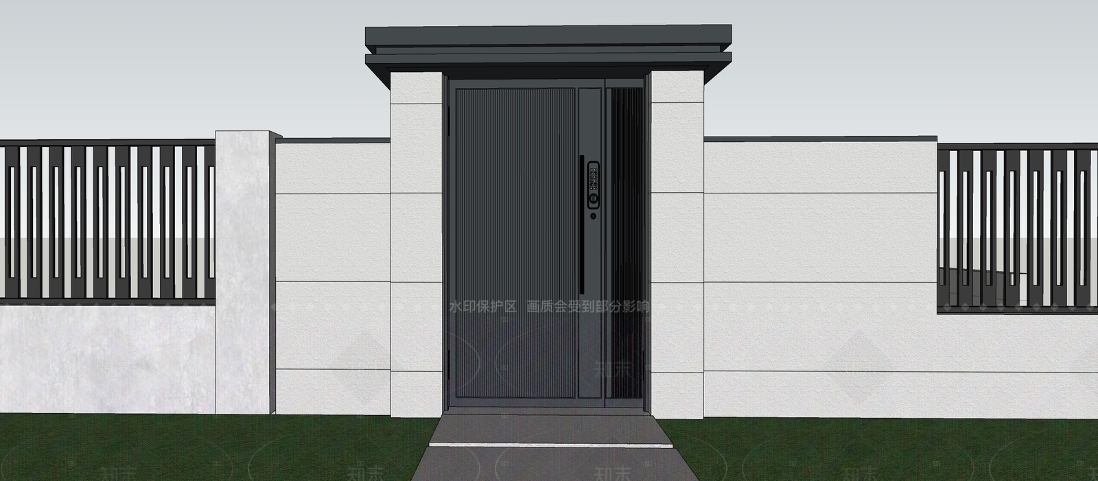 现代简约庭院小品SU模型下载【ID:1205038776】