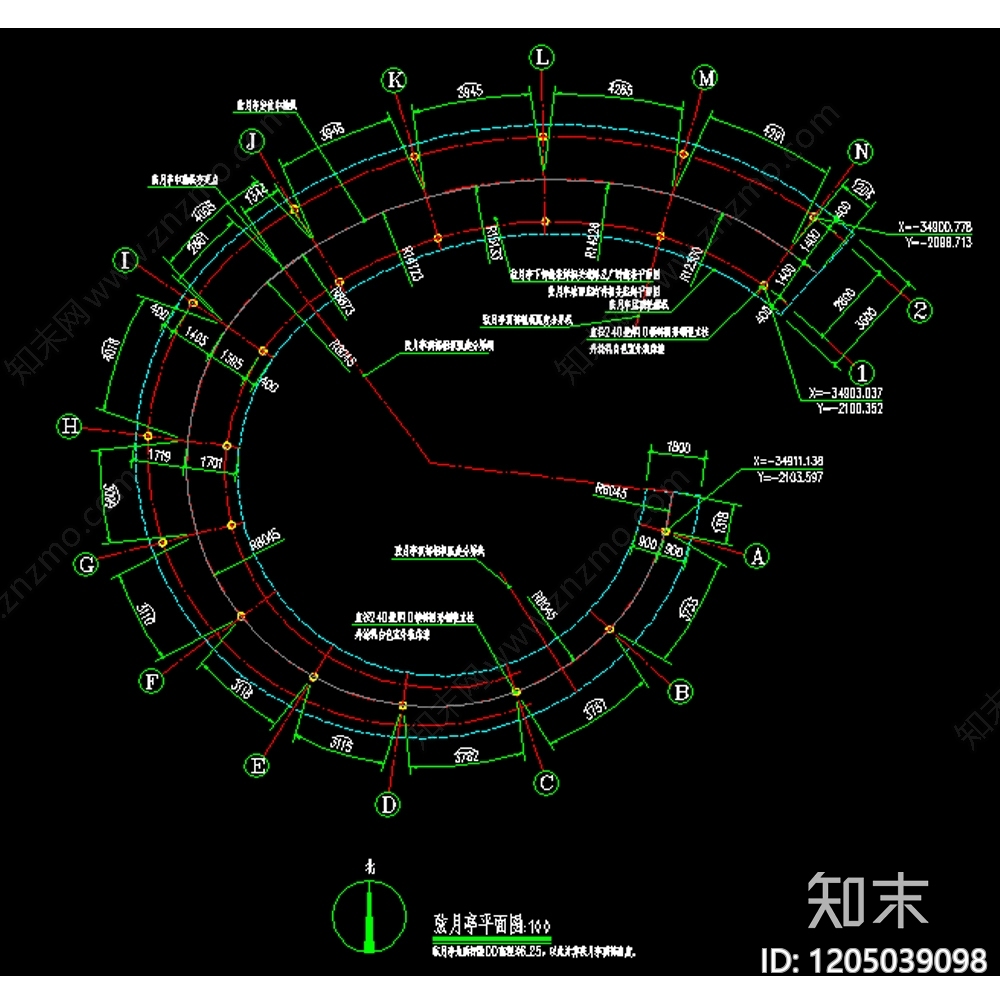 现代廊架施工图下载【ID:1205039098】