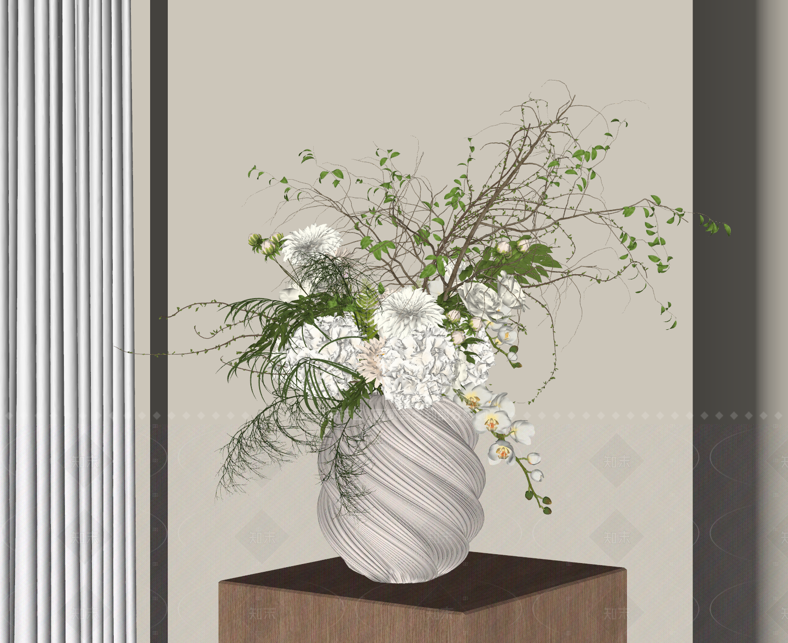 现代花瓶SU模型下载【ID:1205043687】