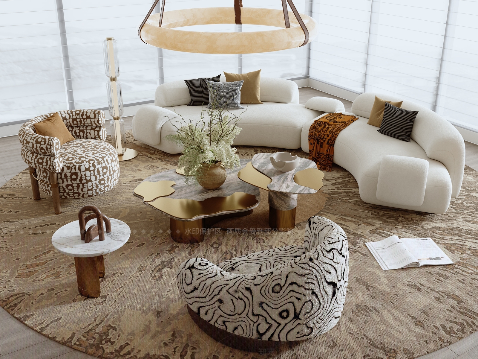 轻奢沙发组合3D模型下载【ID:1205050353】