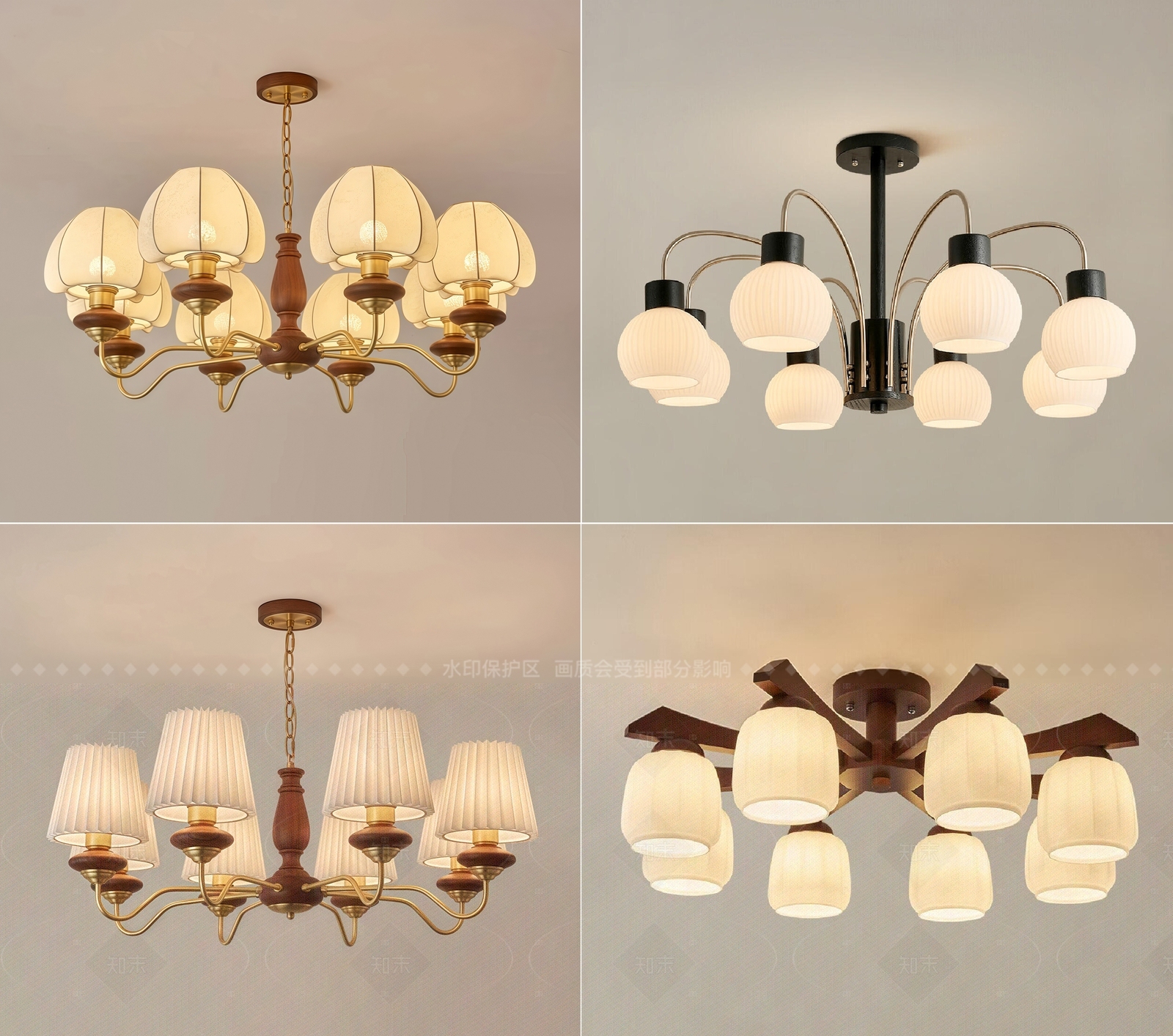 美式中古吊灯3D模型下载【ID:1205053681】
