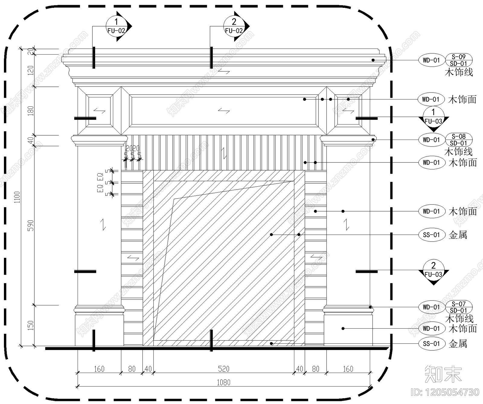 壁炉节点施工图下载【ID:1205054730】