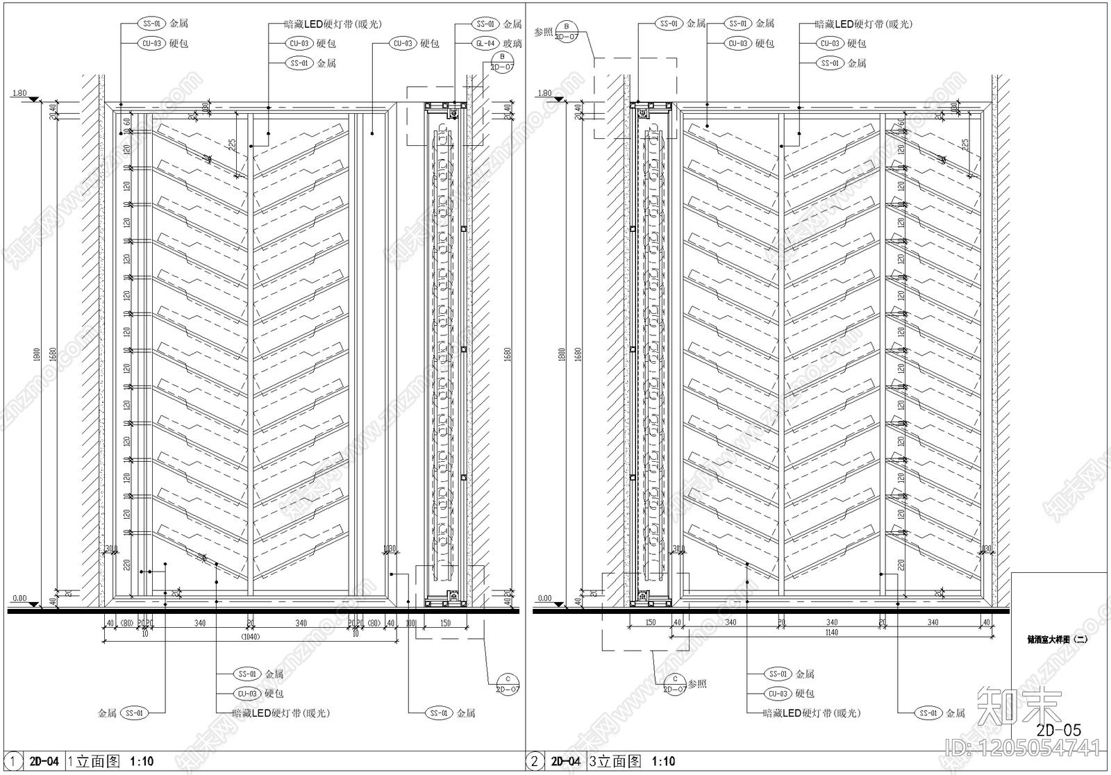 现代柜子施工图下载【ID:1205054741】
