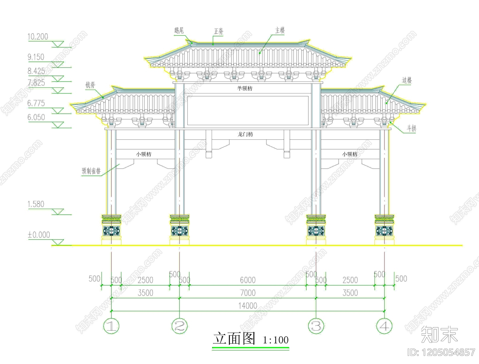 仿古建筑施工图下载【ID:1205054857】