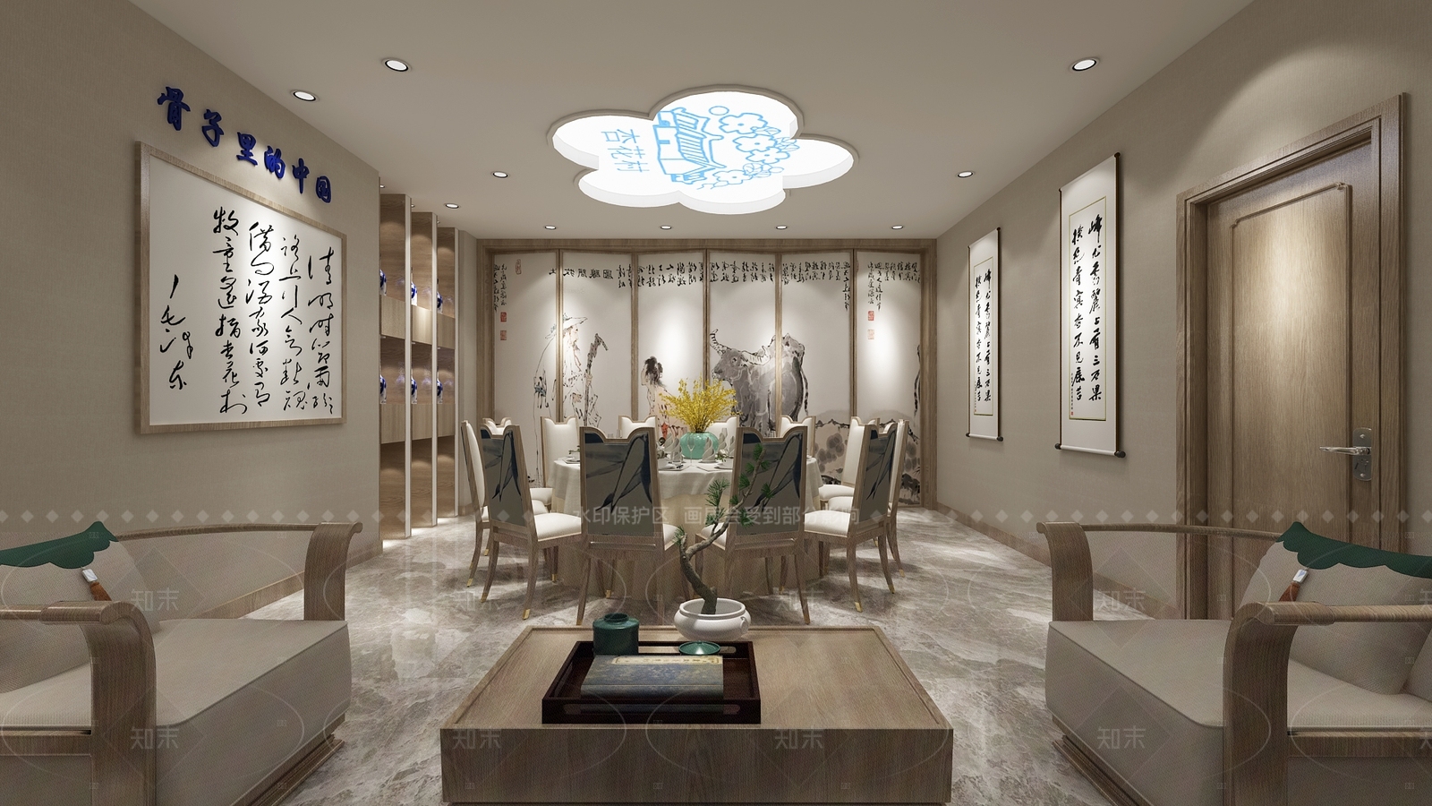 新中式中式包厢3D模型下载【ID:1205055244】