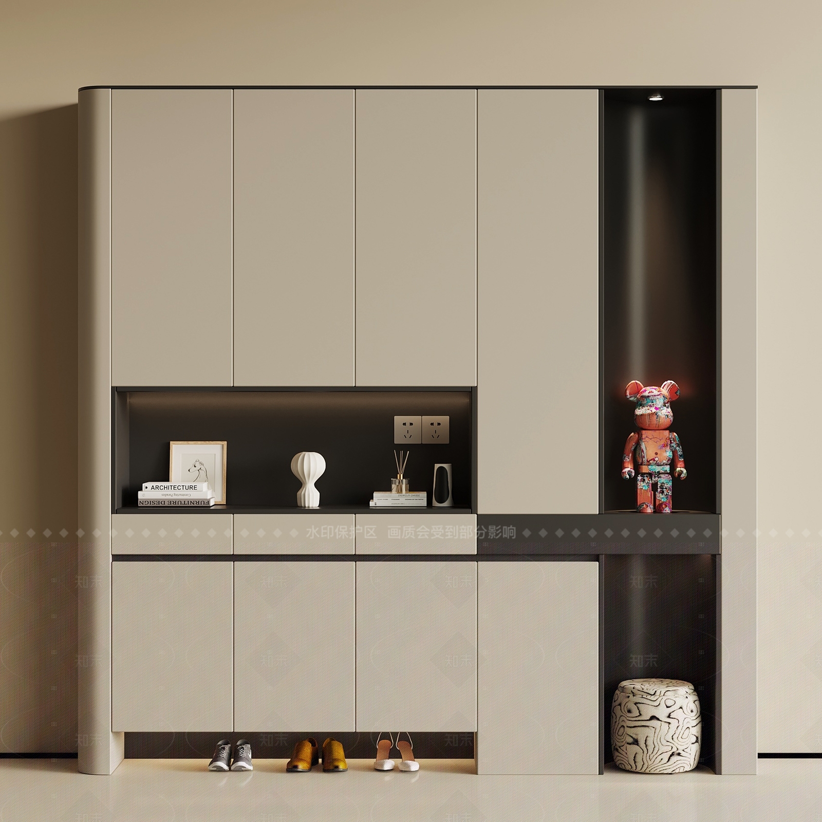 现代鞋柜3D模型下载【ID:1205055454】