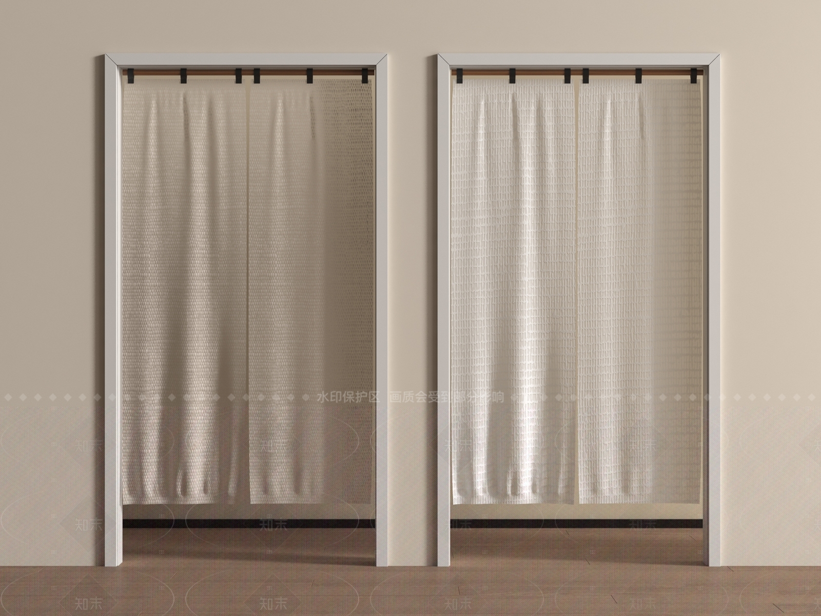 现代窗帘SU模型下载【ID:1205056380】