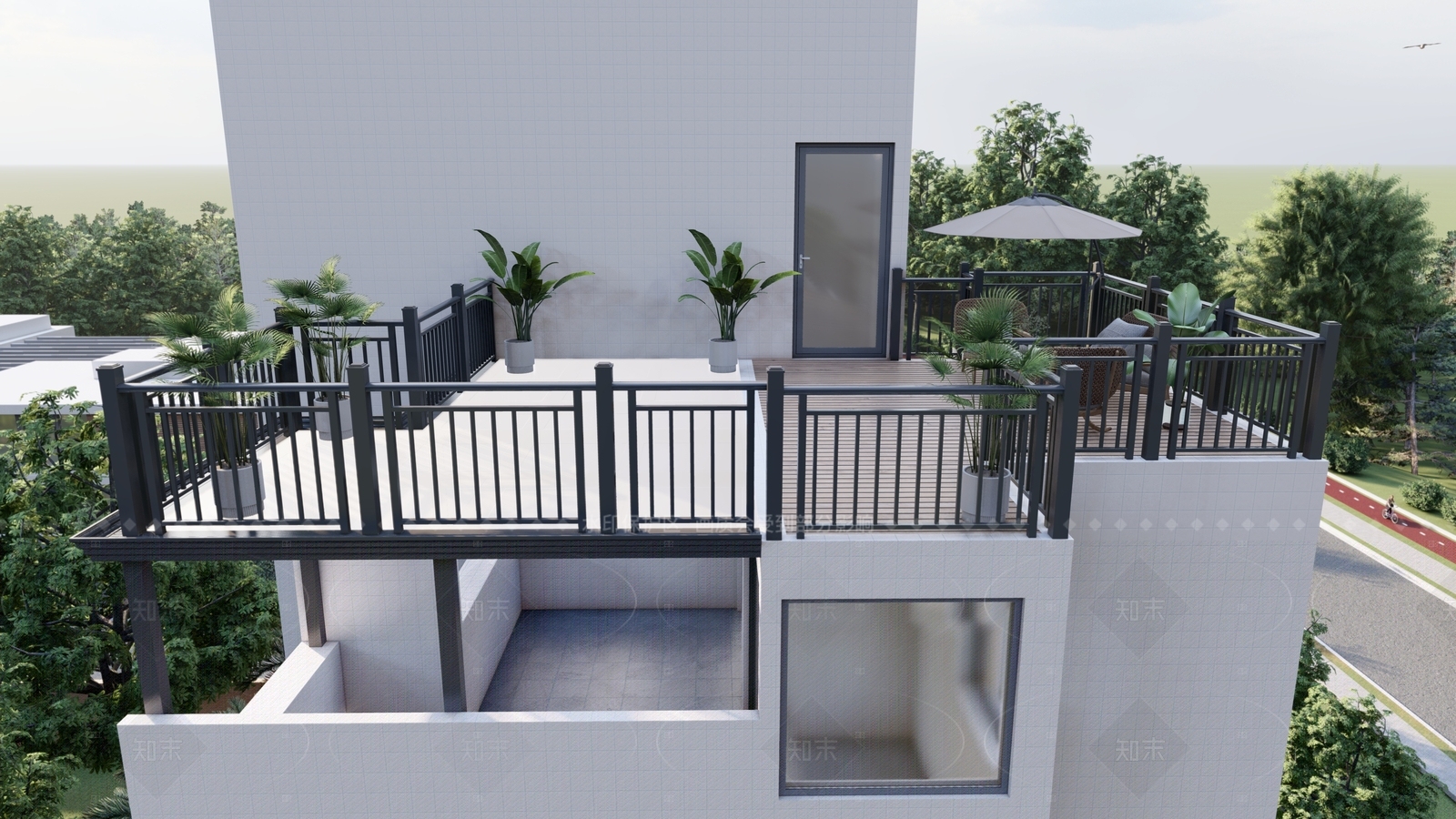 现代简约亭子SU模型下载【ID:1205056540】