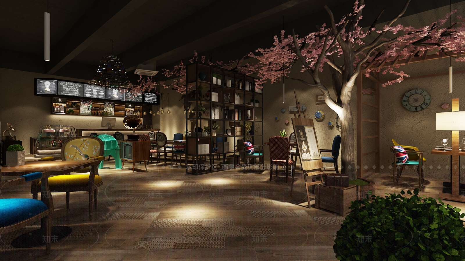 复古中古咖啡厅3D模型下载【ID:1205088146】