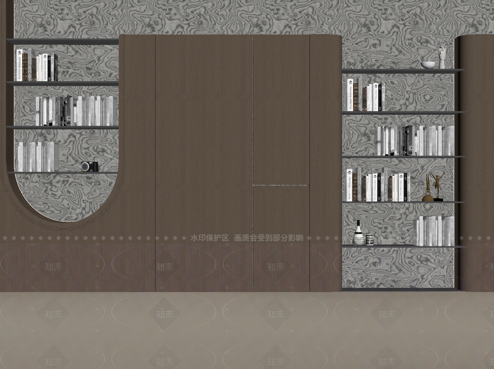 现代书柜SU模型下载【ID:1205059085】