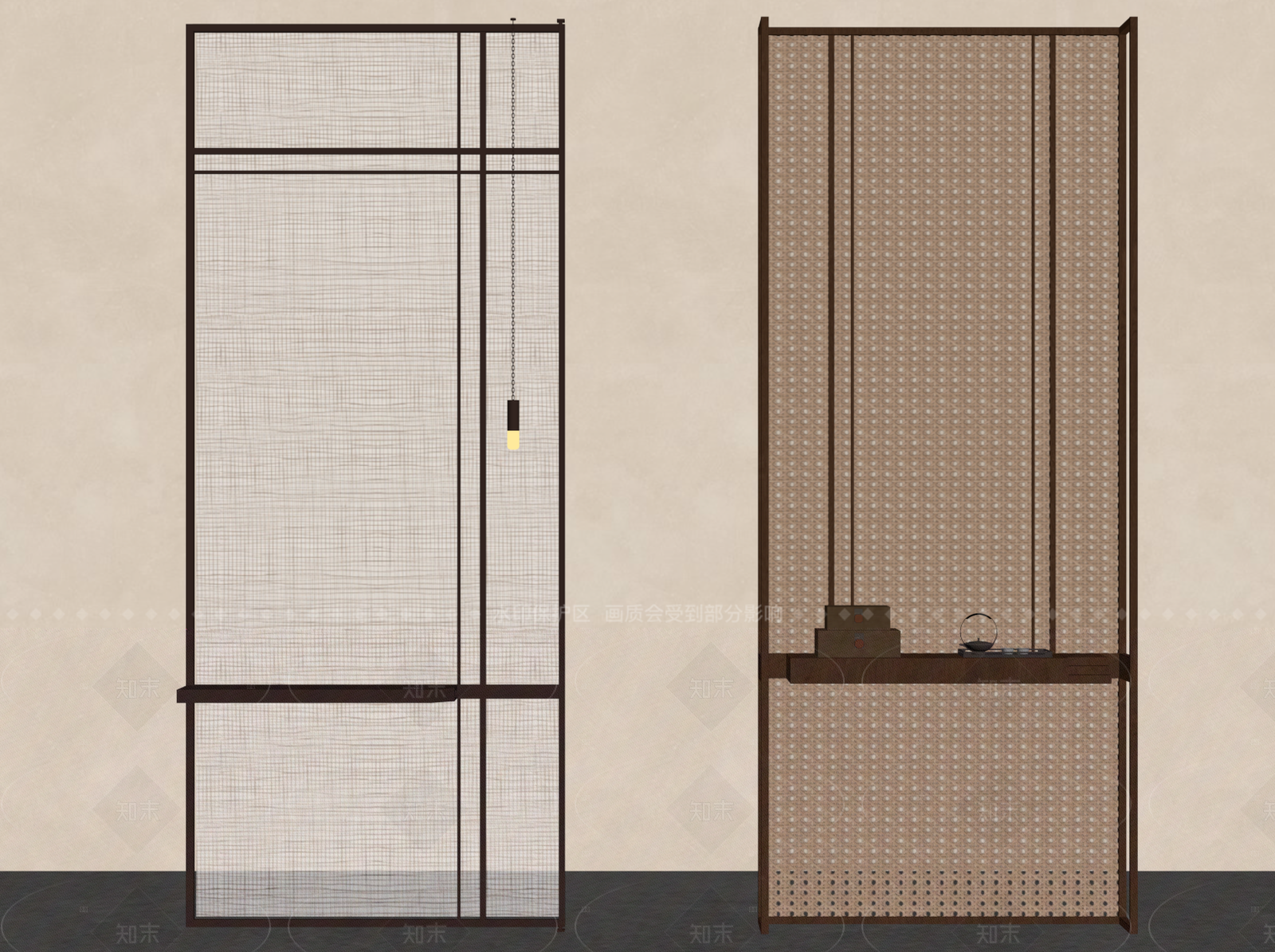 新中式屏风SU模型下载【ID:1205060400】