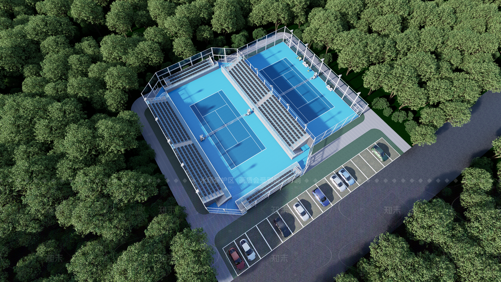 现代简约网球场SU模型下载【ID:1205066098】