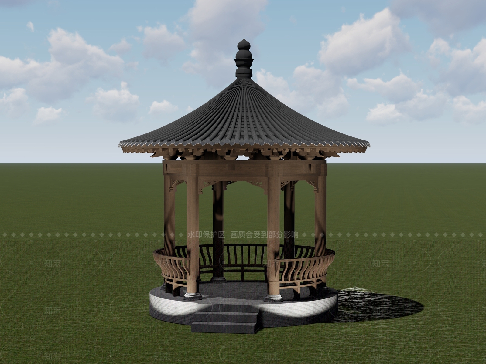 中式古建筑SU模型下载【ID:1205066356】