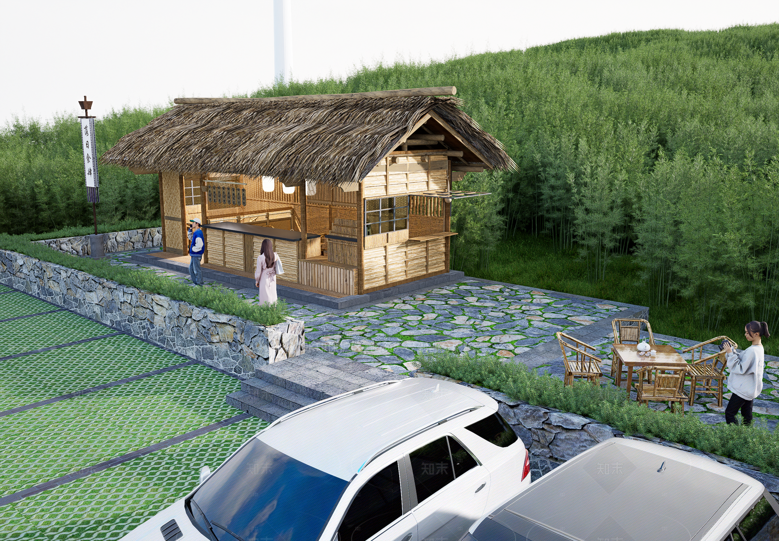 现代中式风格建筑SU模型下载【ID:1205066518】