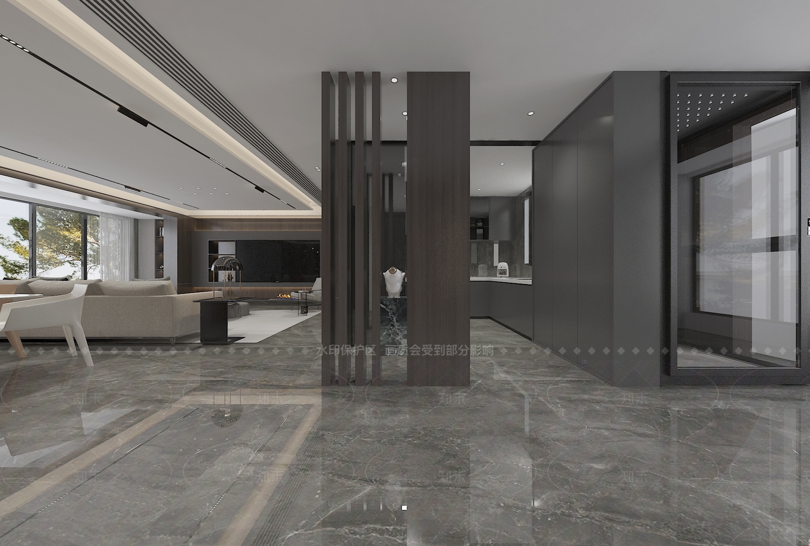 现代意式家居客厅3D模型下载【ID:1205069896】