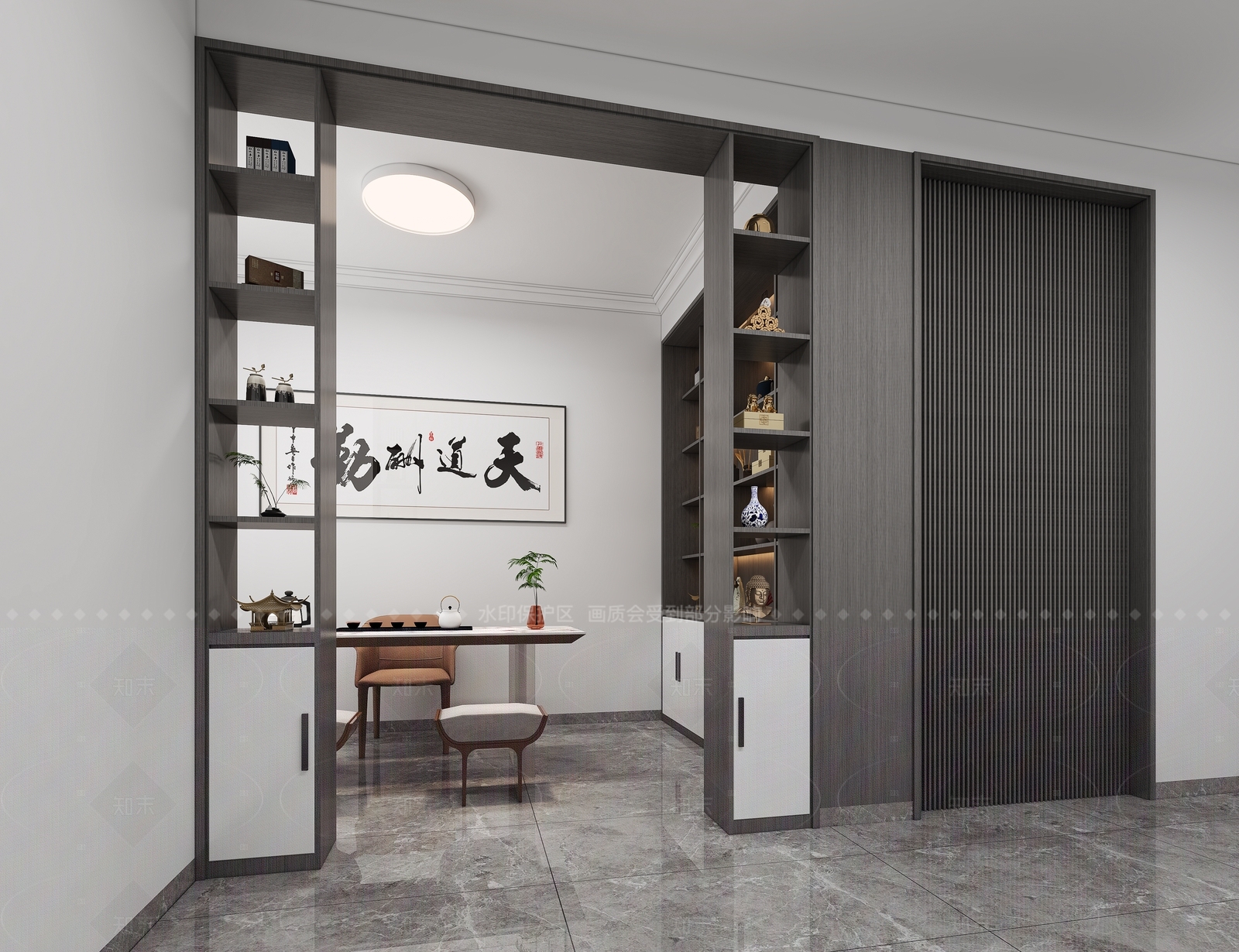 现代新中式书房3D模型下载【ID:1205070237】