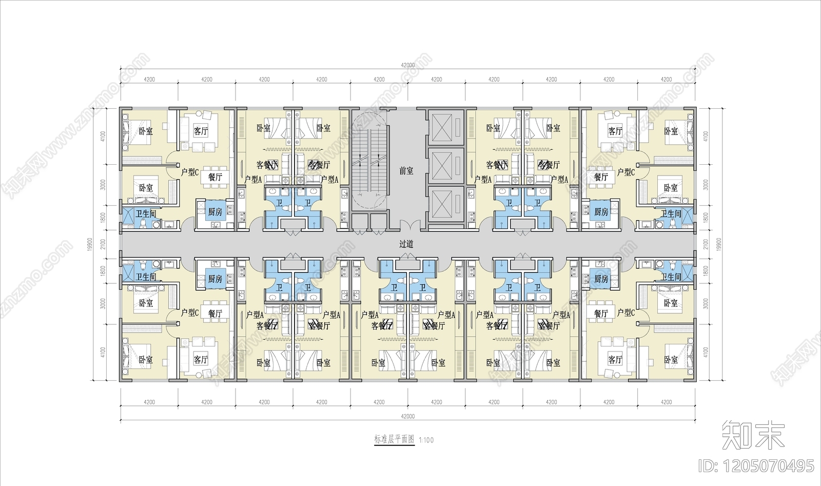公寓建筑施工图下载【ID:1205070495】