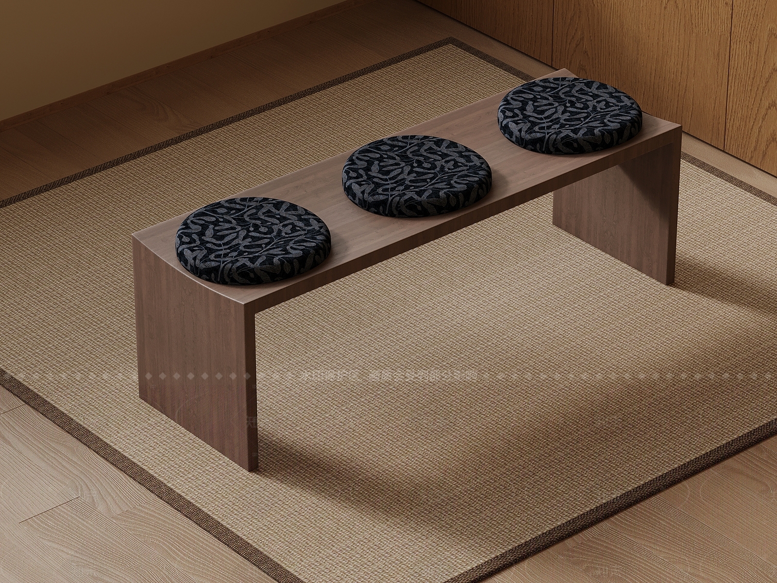 现代中古床尾凳3D模型下载【ID:1205072873】