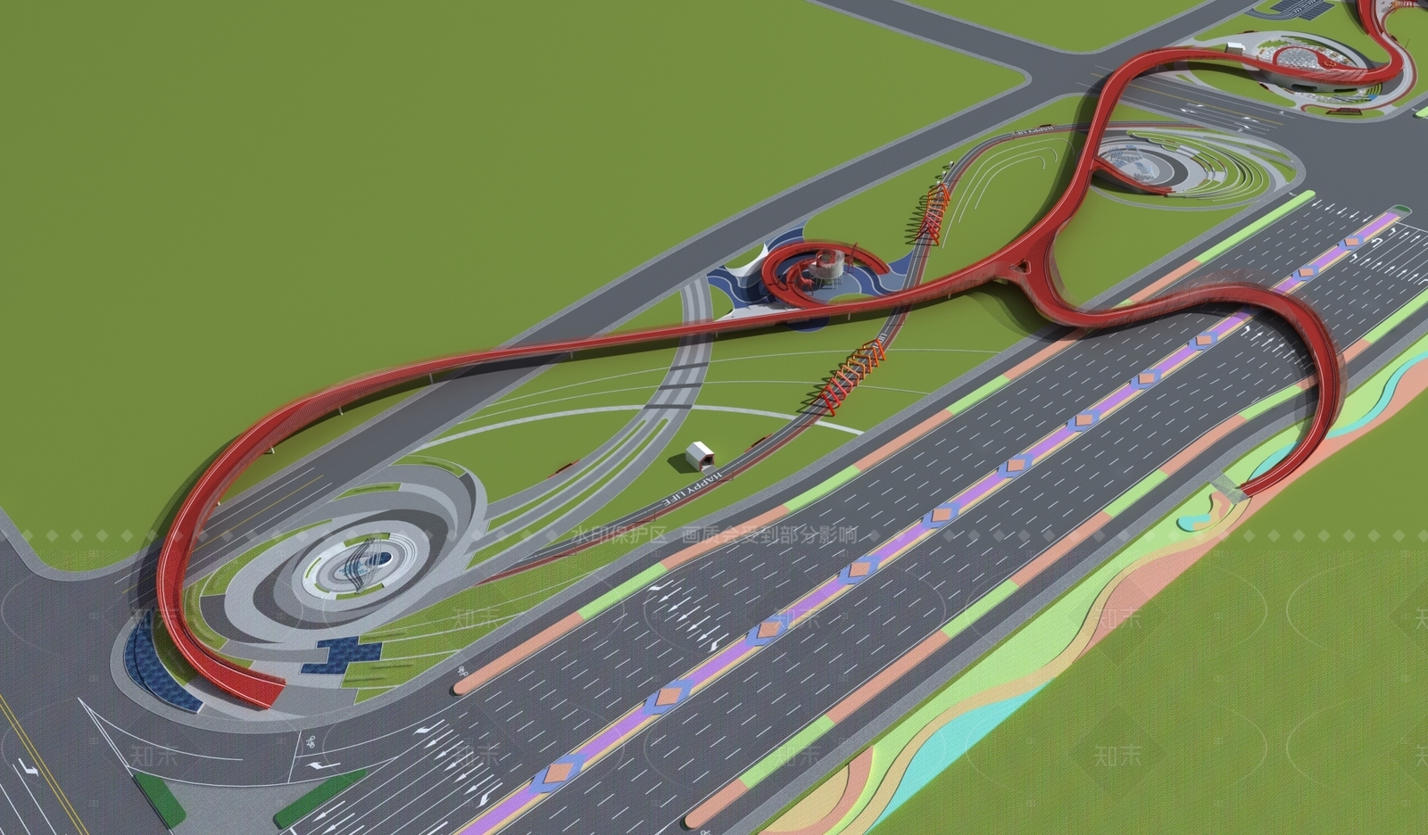 现代公园景观3D模型下载【ID:1205072855】