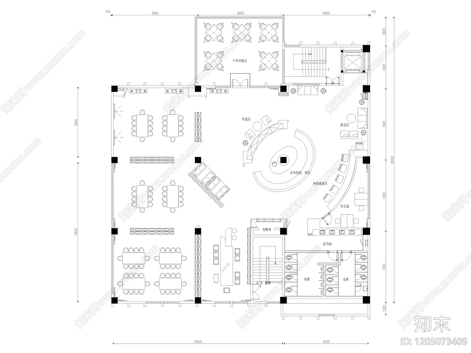 30套图书馆书吧书咖CAD施工图cad施工图下载【ID:1205073409】
