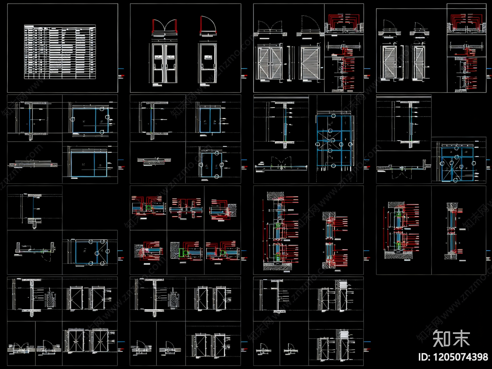 玻璃门节点施工图下载【ID:1205074398】