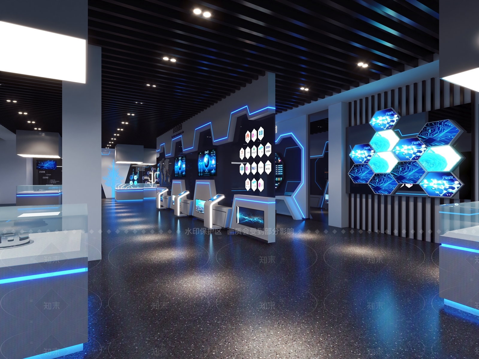 现代科技展厅3D模型下载【ID:1205074950】