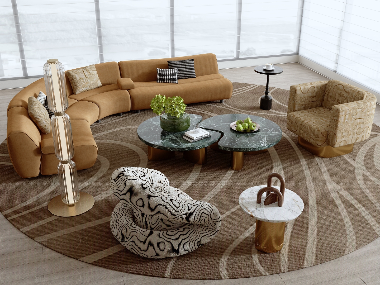 轻奢沙发组合SU模型下载【ID:1205075565】