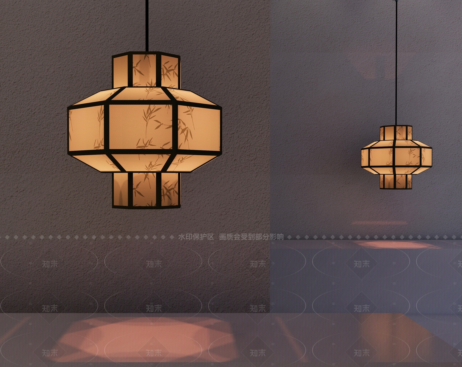 中式复古艺术吊灯SU模型下载【ID:1205078597】