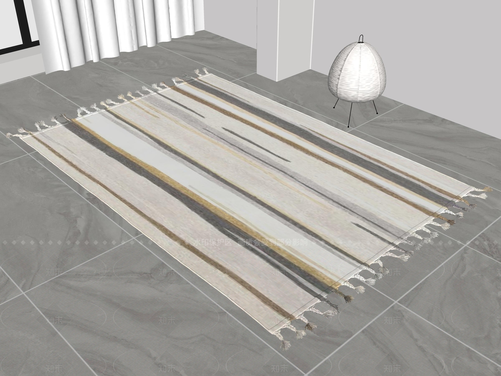 现代地毯SU模型下载【ID:1205079748】