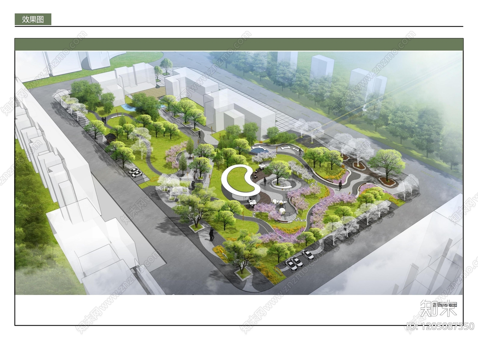 现代休闲娱乐广场景观下载【ID:1205087350】